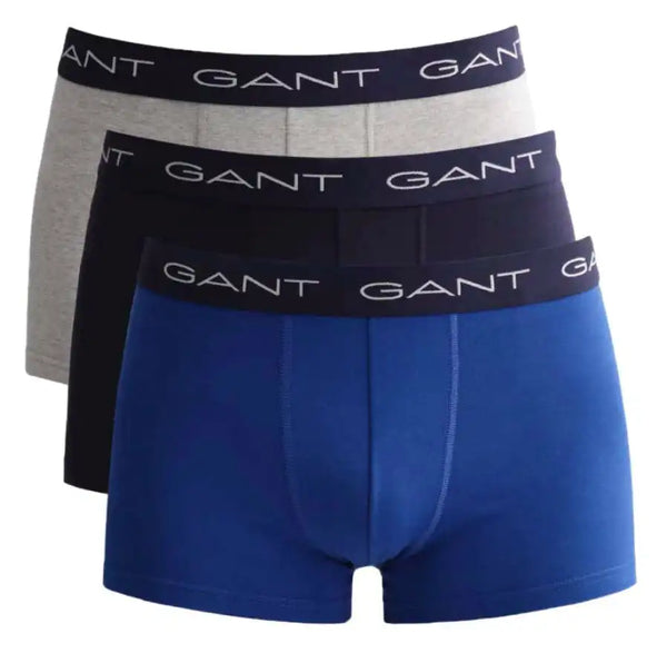 GANT 3 Pack Boxer Trunk Cotton Stretch Blue,Grey,Navy - S - 