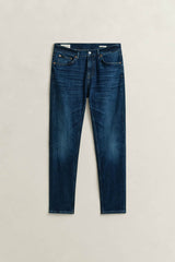 GANT Classic Slim Denim Jeans Mid Blue Worn In Northern Ireland
