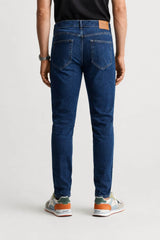 GANT Classic Slim Denim Jeans Mid Blue Worn In Northern Ireland
