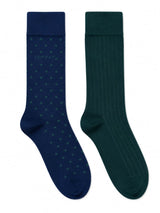 GANT Dot & Rib 2 Pack Gift Box Socks Evening Blue Northern Ireland