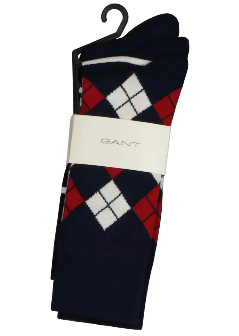 GANT Mens 3 Pack Argyle Stripe Socks Evening Blue Northern Ireland