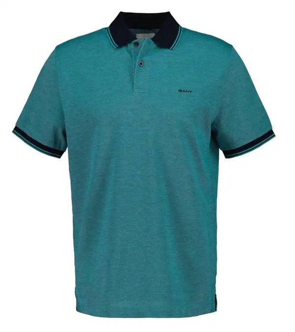 GANT Mens 4 Color Oxford Pique Polo Shirt Lagoon Blue Northern