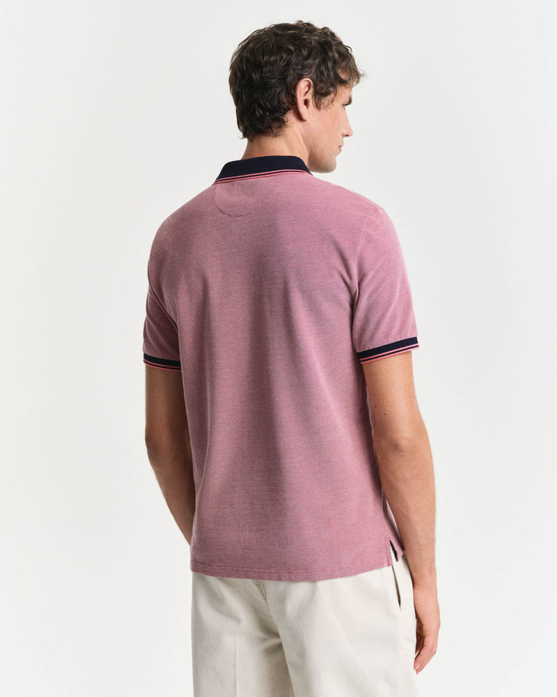 GANT Mens 4-Color Oxford Pique Polo Shirt Watermelon Red Northern