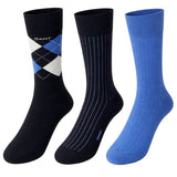 GANT Mens Argyle Stripe And Rib Socks 3 Pack Marine Northern Ireland