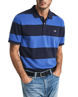 GANT Mens Block Stripe Polo Rich Blue Northern Ireland Belfast