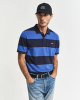 GANT Mens Block Stripe Polo Rich Blue Northern Ireland Belfast