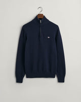 GANT Mens Casual Cotton Half Zip Sweater Evening Blue Northern Ireland