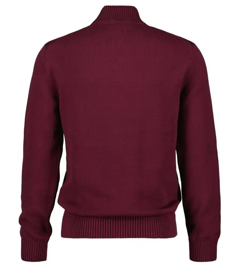 GANT Mens Casual Cotton Half Zip Sweater Wine Red Northern Ireland