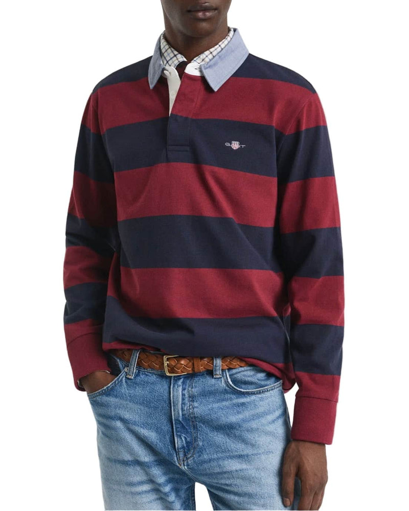 GANT Mens Chambray Stiped Heavy Rugger Plumped Red Northern Ireland