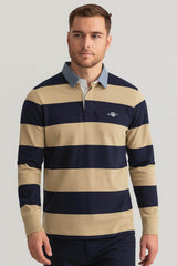 GANT Mens Chambray Stripe Heavy Rugger Woody Beige Northern Ireland
