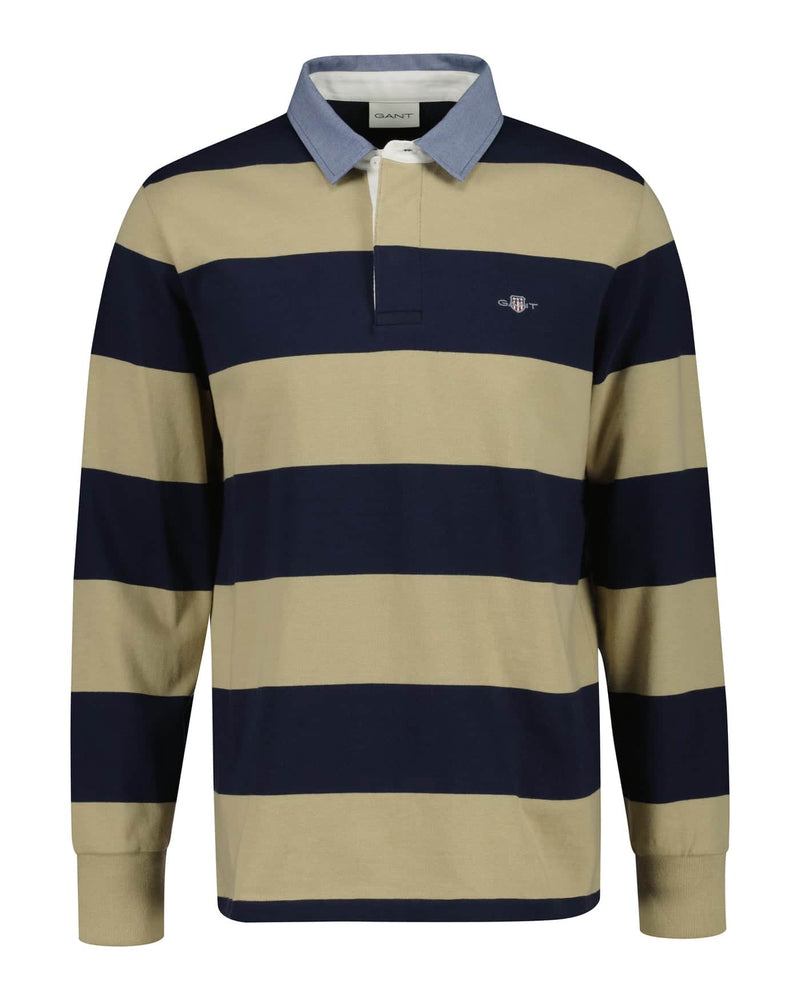 GANT Mens Chambray Stripe Heavy Rugger Woody Beige Northern Ireland