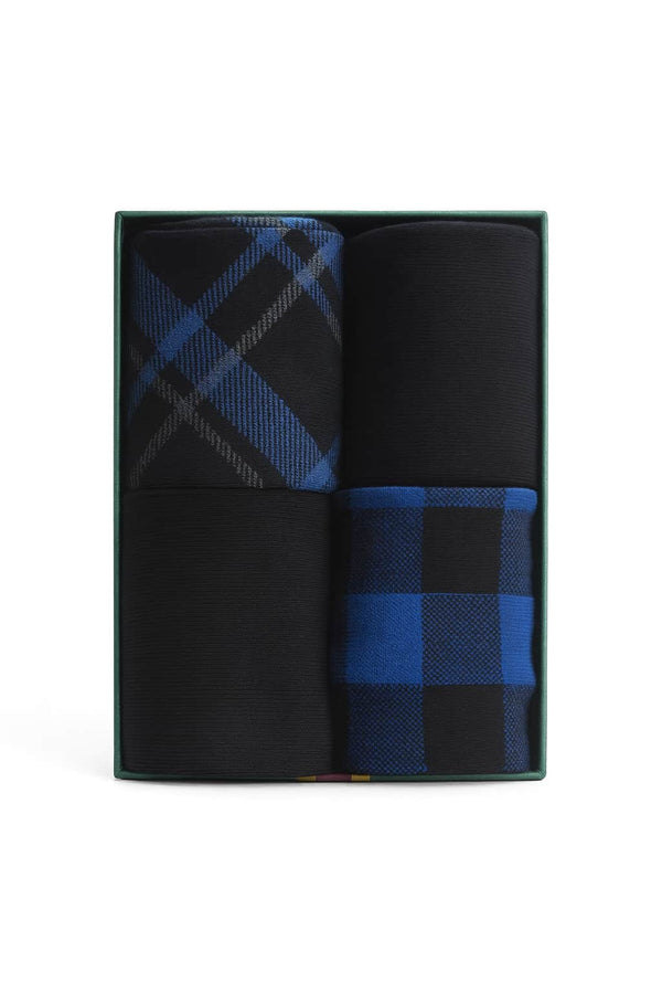 GANT Mens Check & Solid Socks 4 Pack Gift Box Marine Northern Ireland
