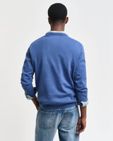 GANT Mens Classic Cotton Crew Neck Sweater Vintage Blue Northern