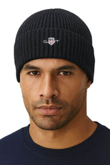GANT Mens Cotton Blend Logo Beanie Black Northern Ireland Belfast