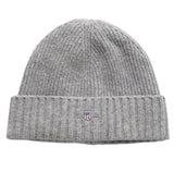 GANT Mens Cotton Blend Logo Beanie Grey Melange Northern Ireland