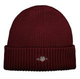 GANT Mens Cotton Blend Logo Beanie Plumped Red Northern Ireland