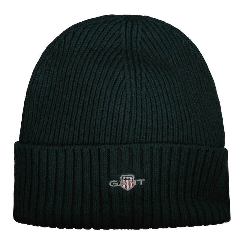 GANT Mens Cotton Blend Logo Beanie Tartan Green Northern Ireland