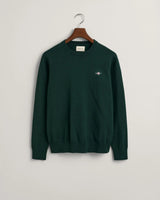 GANT Mens Cotton Crew Neck Sweater Tartan Green Northern Ireland