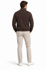 GANT Men’s Cotton Knit Half-Zip Sweater Black Brown Melange Northern
