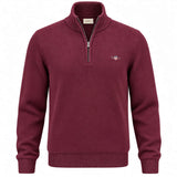 GANT Men’s Cotton Knit Half-Zip Sweater - Deep Grape Wine Northern