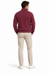 GANT Men’s Cotton Knit Half-Zip Sweater - Deep Grape Wine Northern