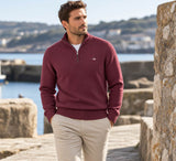 GANT Men’s Cotton Knit Half-Zip Sweater - Deep Grape Wine Northern