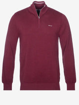 GANT Mens Cotton Pique Half Zip Jumper Rich Wine Northern Ireland