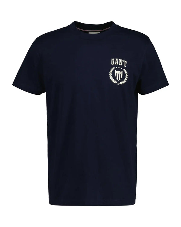 GANT Mens Crest Short Sleeve T-Shirt Evening Blue Ballynahinch