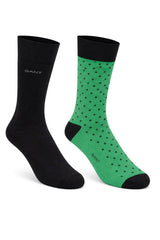 GANT Mens Dot & Solid Socks 2 Pack Deep Green Northern Ireland Belfast