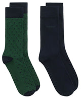 GANT Mens Dot & Solid Socks 2 Pack Forest Green Northern Ireland
