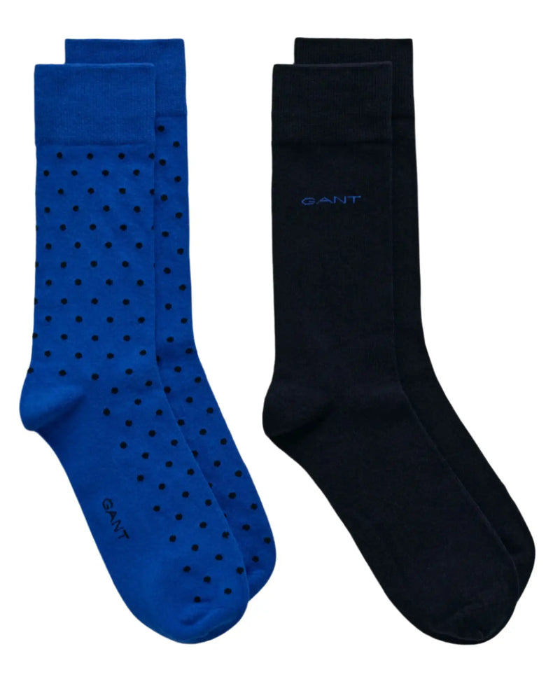 GANT Mens Dot & Solid Socks 2 Pack Lapis Blue Northern Ireland Belfast