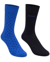 GANT Mens Dot & Solid Socks 2 Pack Lapis Blue Northern Ireland Belfast