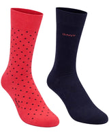 GANT Mens Dot & Solid Socks 2 Pack Watermelon Red Northern Ireland