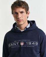 GANT Mens Graphic Hoodie Evening Blue Northern Ireland Belfast