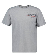 GANT Mens Graphic T-Shirt Grey Melange Northern Ireland Belfast