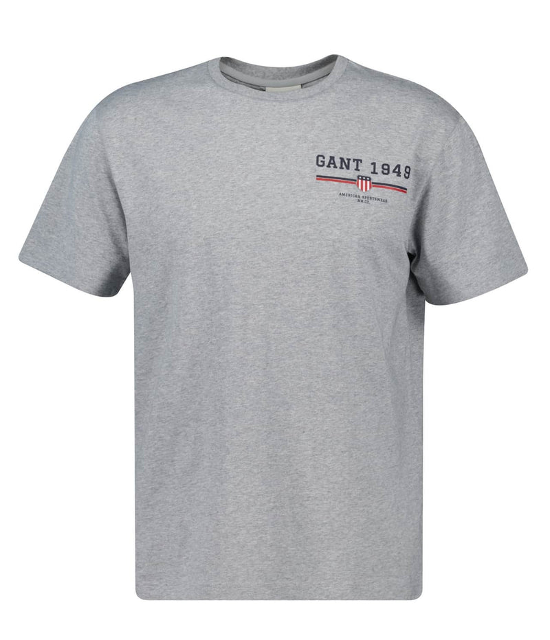 GANT Mens Graphic T-Shirt Grey Melange Northern Ireland Belfast