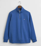 GANT Mens Half Zip Shield Sweatshirt Rich Blue Northern Ireland