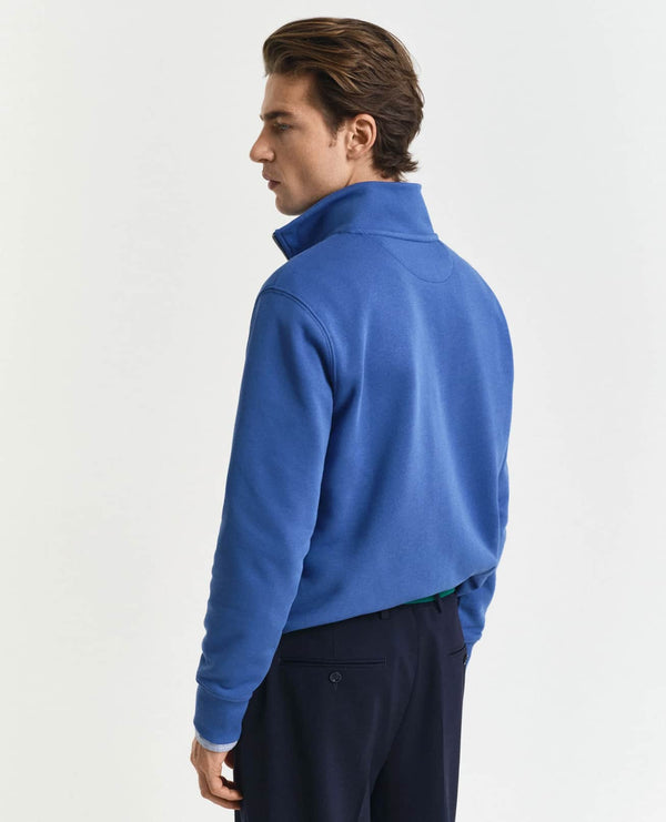 GANT Mens Half Zip Shield Sweatshirt Rich Blue Northern Ireland