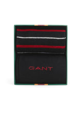 GANT Mens Multi Stripe Socks 2 Pack Gift Box Black Northern Ireland