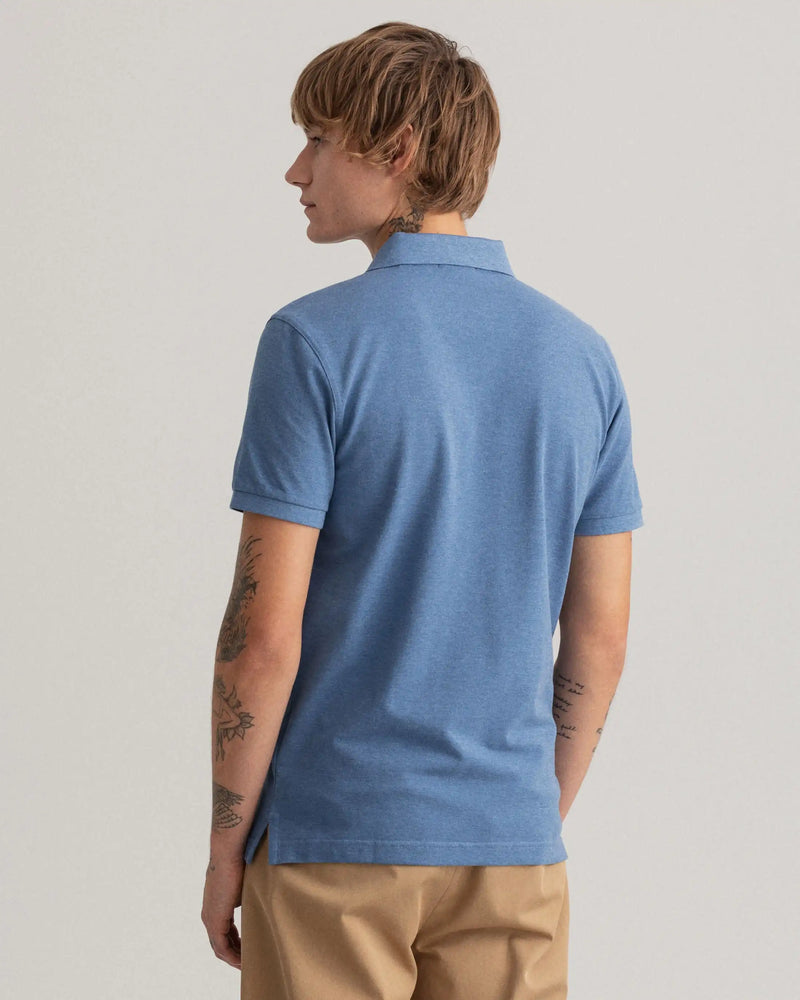 GANT Men’s Original Pique Rugger Polo Shirt Denim Blue Melange
