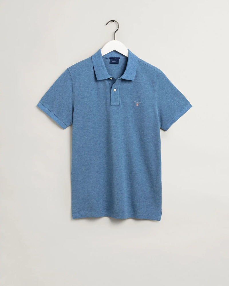GANT Men’s Original Pique Rugger Polo Shirt Denim Blue Melange