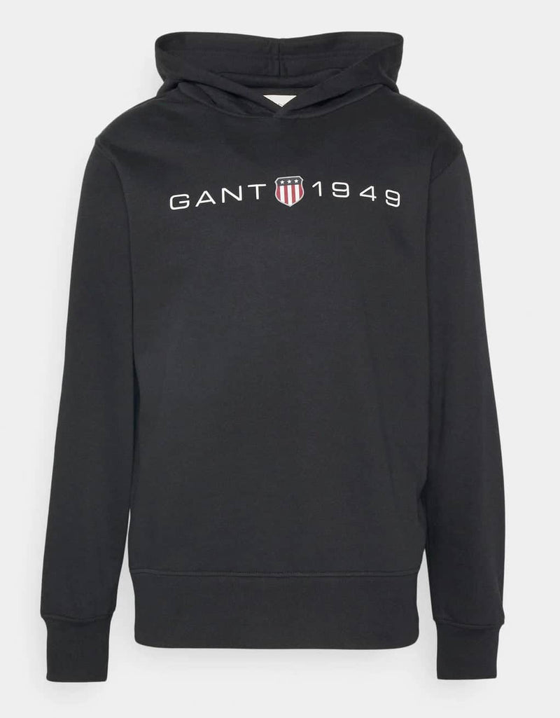 GANT Mens Printed Graphic Hoodie Black Northern Ireland Belfast