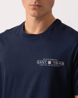 GANT Mens Printed Graphic T-Shirt Evening Blue Northern Ireland