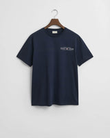 GANT Mens Printed Graphic T-Shirt Evening Blue Northern Ireland