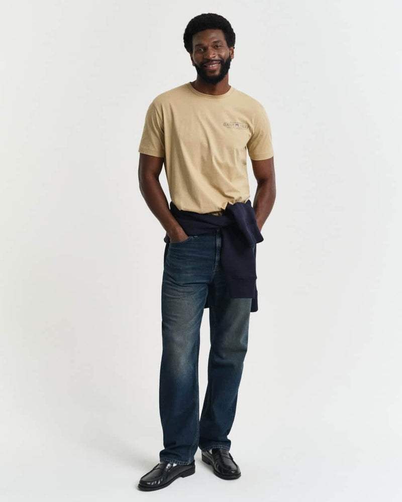 GANT Mens Printed Graphic T-Shirt Oak Beige Northern Ireland Belfast