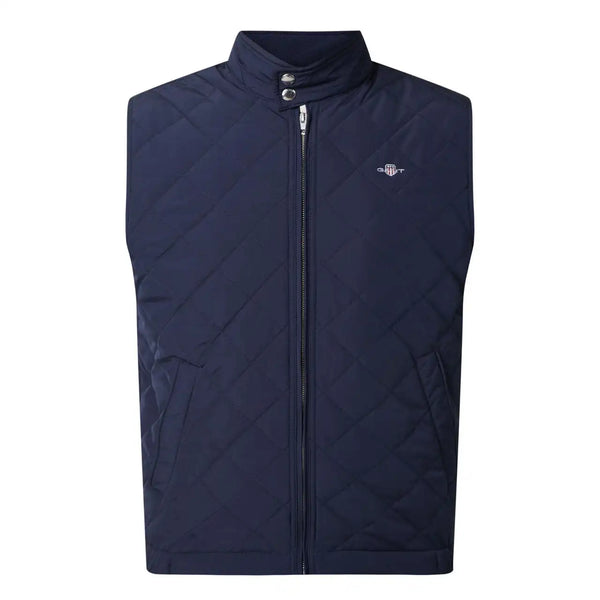 GANT Mens Quilted Windcheater Vest Gilet Evening Blue Northern