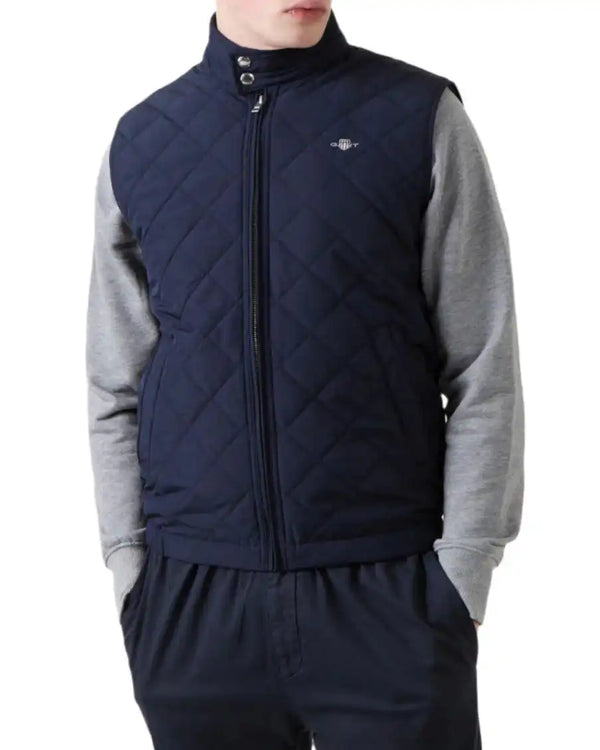 GANT Mens Quilted Windcheater Vest Gilet Evening Blue Northern