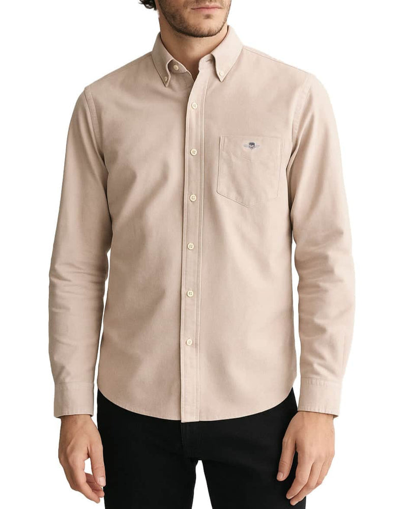 GANT Mens Regular Classic Oxford Shirt Warm Khaki Beige Northern