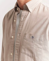 GANT Mens Regular Classic Oxford Shirt Warm Khaki Beige Northern