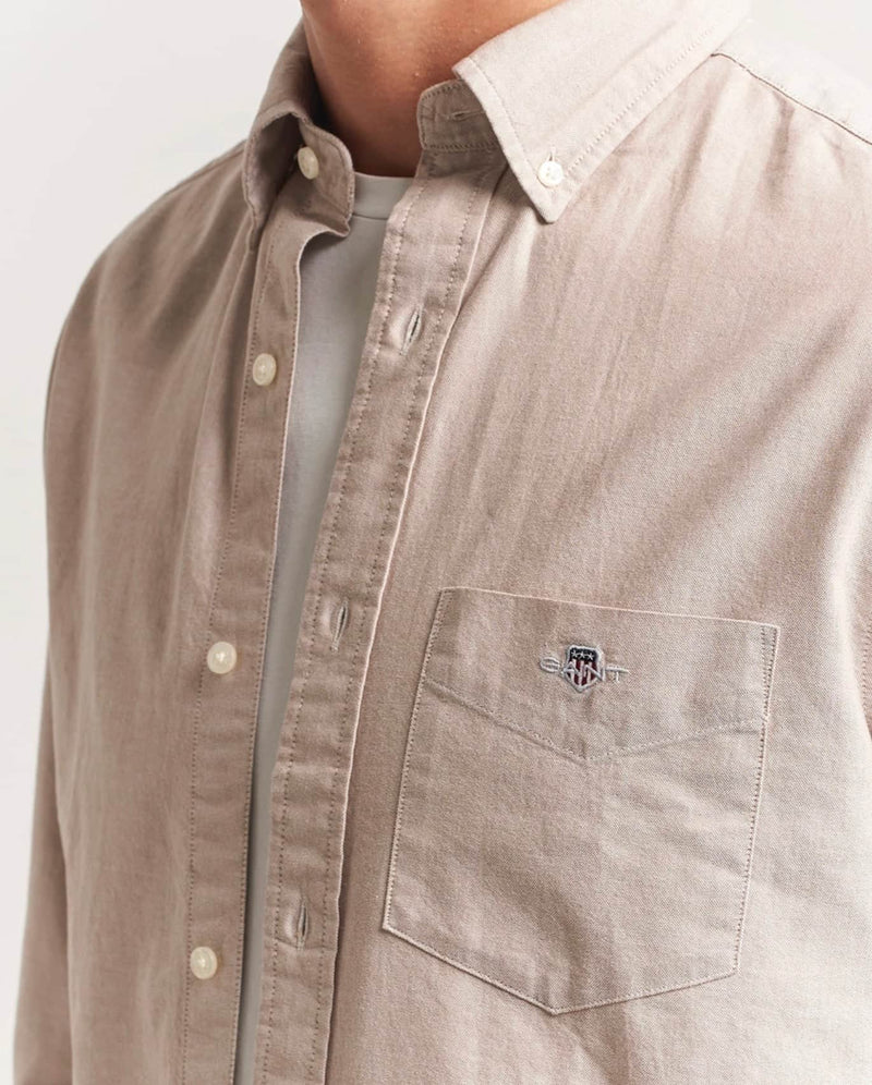 GANT Mens Regular Classic Oxford Shirt Warm Khaki Beige Northern